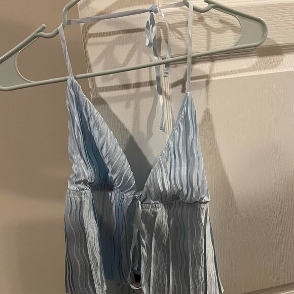 Shein blue tie front top - Picture 2 of 2